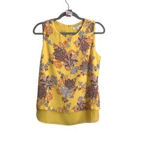 Rose + Olive Womens Top Medium Floral Sleeveless Blouse